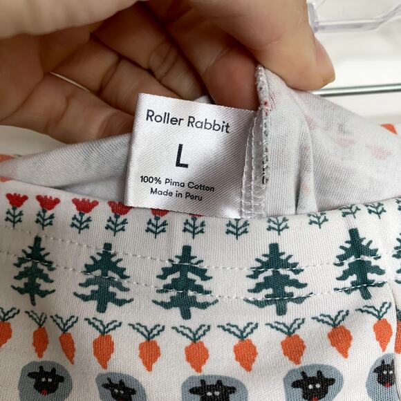 Roller Rabbit Bands Weave Pajamas Womens Large Creature Print - Picture 15 of 16